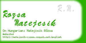 rozsa matejcsik business card